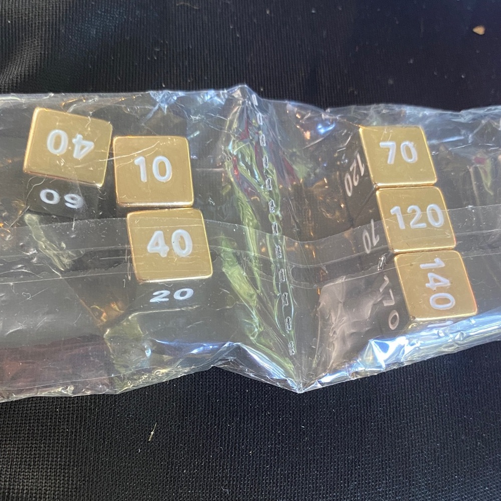 Pokemon Gold Dice Set with White Numbers